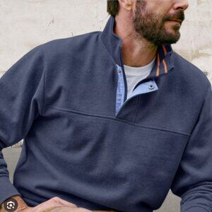 Orvis Signature Fleece 1/4 Zip Up Mens Navy Blue Size XL